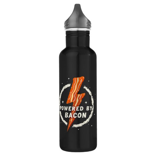 Bouteille D'eau Propulsé par Bacon Funny Retro Fodie esthétique (Gauche)
