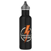 Bouteille D'eau Propulsé par Bacon Funny Retro Fodie esthétique (Droite)