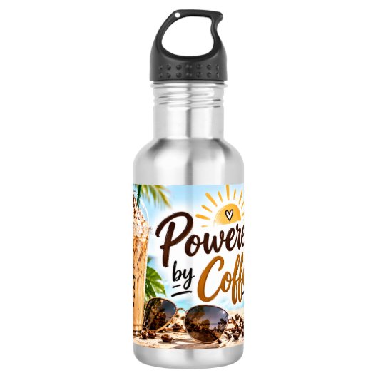 Bouteille D'eau Propulsé par la conception de café d'été (Devant)