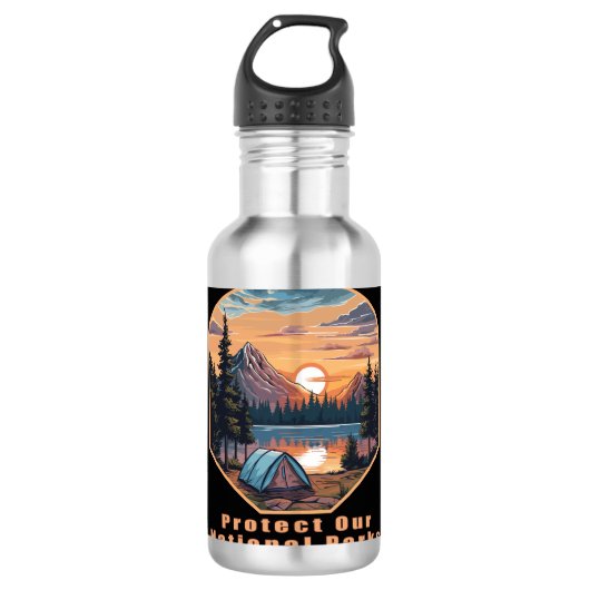 Bouteille D'eau Protéger nos parcs nationaux (Devant)