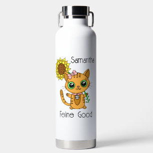 Bouteille D'eau Pun de chat Kitty Cartoon personnalisé