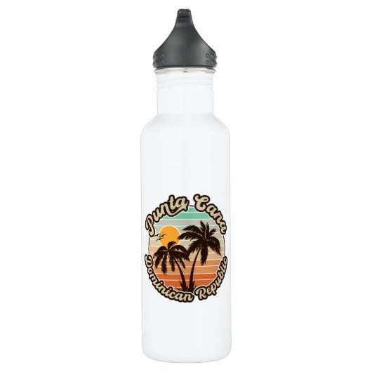 Bouteille D'eau Punta Cana Dominicaine Palm Tree Retro Sunset 60s (Droite)