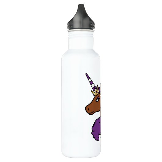 Bouteille D'eau Purple Afro Unicorn (Gauche)