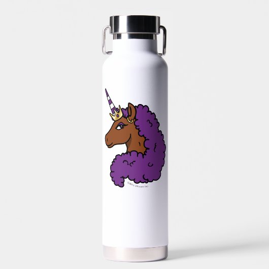 Bouteille D'eau Purple Afro Unicorn (Avant)