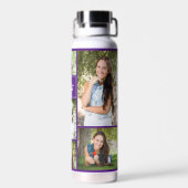 Bouteille D'eau Purple Graduate Photo Collage 2025 Graduation Cade (Arrière)