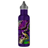 Bouteille D'eau Purple personnalisé, Vert citron, Art Fluide Noir (Droite)