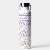 Bouteille D'eau Purple Wildflower Watercolor Monogram Name (Avant)