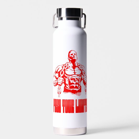 Bouteille D'eau Push Your Limits - Bodybuilding and Determination (Avant)