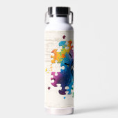 Bouteille D'eau Puzzle de la neurodiversité (Avant)