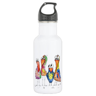 Bouteille D'eau Quatre Beaux Oiseaux Bleus Bleus