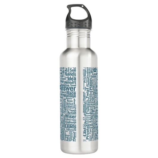 Bouteille D'eau Question Apprendre Nuage MotssTexte Motif Message (Dos)