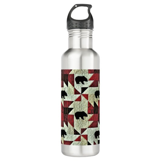 Bouteille D'eau Quilt d'ours noir (Devant)