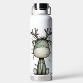 BOUTEILLE D'EAU QUIRKY GREEN HOLIDAY CHRISTMAS REINDEER AND LIGHTS (Plage)