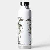 BOUTEILLE D'EAU QUIRKY GREEN HOLIDAY CHRISTMAS REINDEER AND LIGHTS (Droite)