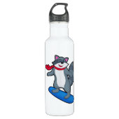 Bouteille D'eau Racon en Snowboard avec Snowboard & Scarf (Devant)