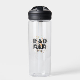 Bouteille D'eau Rad Papa Don de l'enfant au père Typographie noire