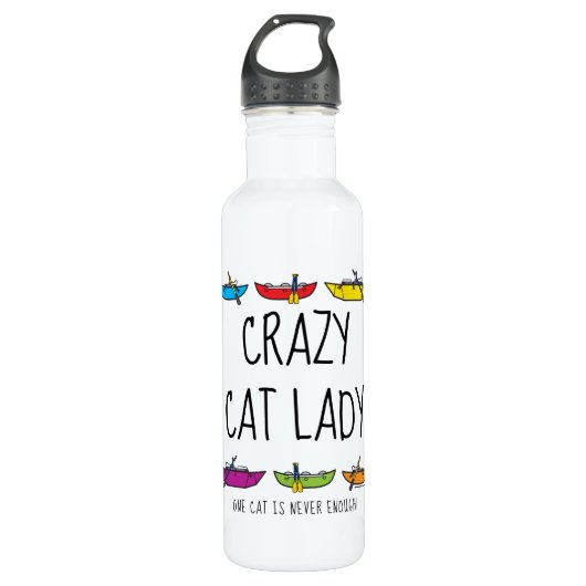 Bouteille D'eau Rafting Lady Crazy Cat (Devant)