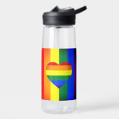 Bouteille D'eau Rainbow Heart & Pride Rainbow Flag, communauté LGB (Gauche)