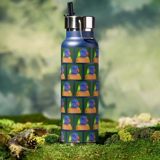 Bouteille D'eau Rainbow Lorikeet Parrot Motif (Couvercle)
