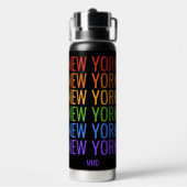 Bouteille D'eau Rainbow NEW YORK monogramme personnalisé (Arrière)