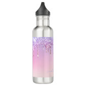 Bouteille D'eau Rainbow parties scintillant scintillement script g (Gauche)