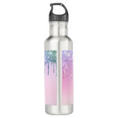 Bouteille D'eau Rainbow parties scintillant scintillement script g (Dos)