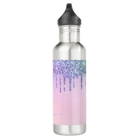 Bouteille D'eau Rainbow parties scintillant scintillement script g (Droite)