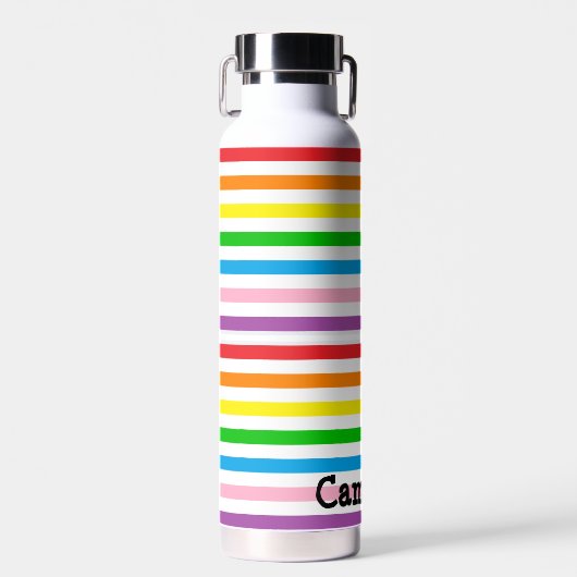 Bouteille D'eau Rainbow Stripes Custom (Avant)