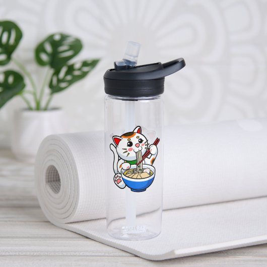 Bouteille D'eau Ramen Chat Chinois (Yoga (pivotée))