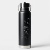 Bouteille D'eau Randonnées Essentials Line Art | Thor noir isolé (Salle de sport)