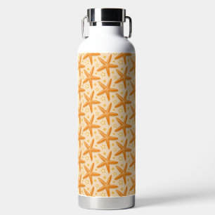 BOUTEILLE D'EAU RANGÉES D'ÉTOILES DE MER ORANGE PASTEL