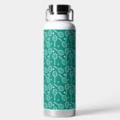 Bouteille D'eau Raquette de tennis blanc et Motif de balle vert (Plage)