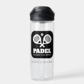 Bouteille D'eau Raquettes de padel traversé nom personnalisé boute (Arrière)