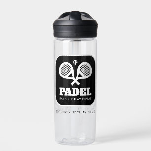 Bouteille D'eau Raquettes de padel traversé nom personnalisé boute