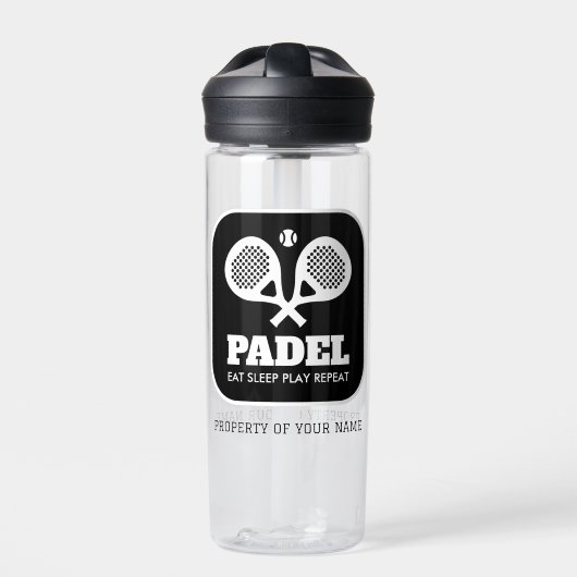 Bouteille D'eau Raquettes de padel traversé nom personnalisé boute (Extérieur)