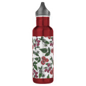 Bouteille D'eau Raspberry Fruit Leaves Illustration Pattern (Gauche)
