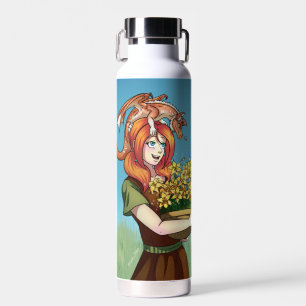 Bouteille D'eau Rassembler les fleurs avec un dragon