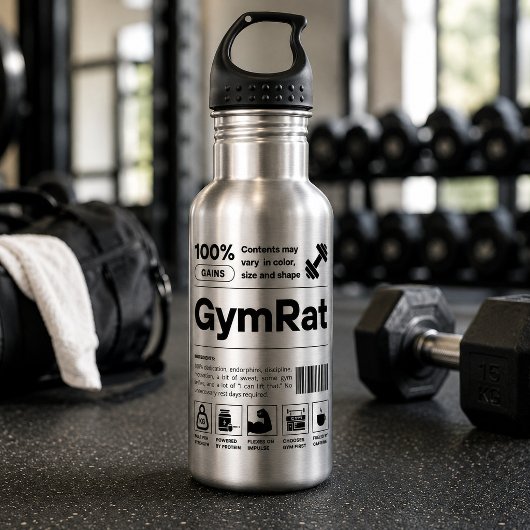 Bouteille D'eau RatDeGym Définition de code-barres drôle Sport Fit