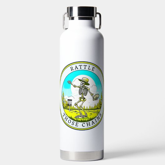 Bouteille D'eau Rattle Ces Chaînes | Squelette de golf sur disque (Avant)