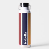 Bouteille d'eau rayée bleu-jaune personnalisée (Avant)