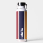 Bouteille d'eau rayée bleu-jaune personnalisée (Arrière)