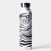 Bouteille d'eau rayée noire et blanche (Gauche)