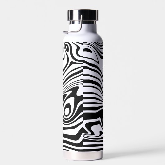 Bouteille d'eau rayée noire et blanche (Plage)