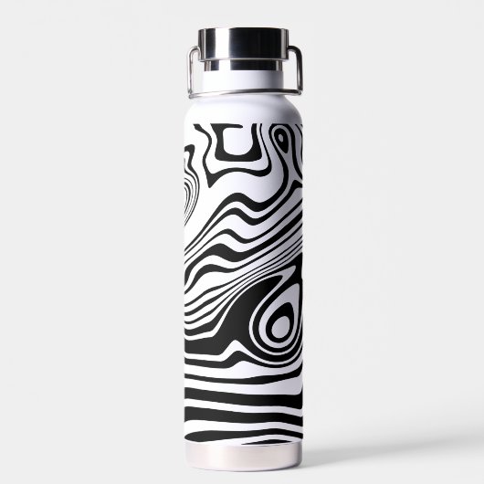 Bouteille d'eau rayée noire et blanche (Arrière)
