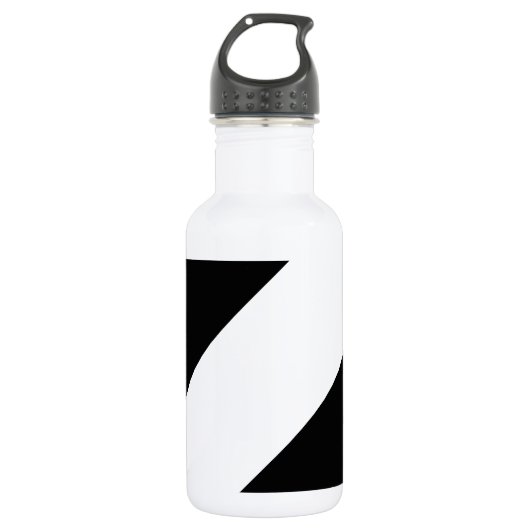 Bouteille D'eau Rayure de base 1 noire et blanche (Devant)