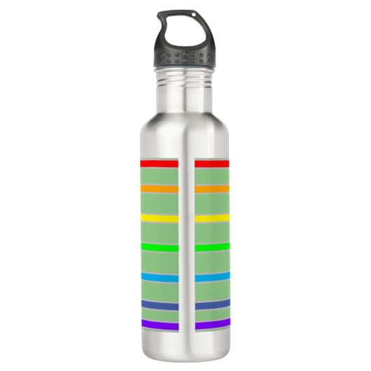 Bouteille D'eau Rayures arc-en-ciel monogrammes (Dos)