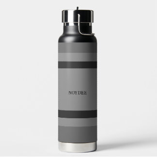 Bouteille D'eau Rayures centrales horizontales Gris Argent Charbon