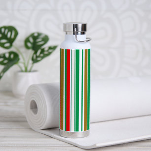 Bouteille D'eau Rayures de la saison des fêtes de Noël moderne