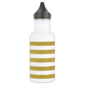 Bouteille D'eau Rayures dorées, rayures blanches, motif rayé (Gauche)