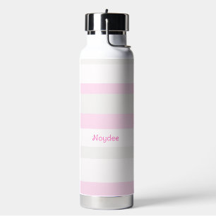 Bouteille D'eau Rayures horizontales Harmony Gris Rose Blanc
